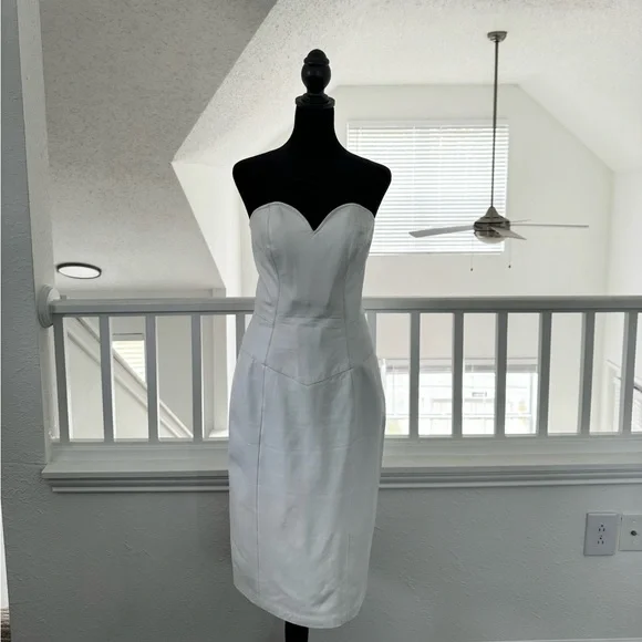 white christmas dresses WHITE LEATHER WEDDING DRESS FOR WOMEN- WOMEN WEDDING GOWN – LeatherViz main image 1